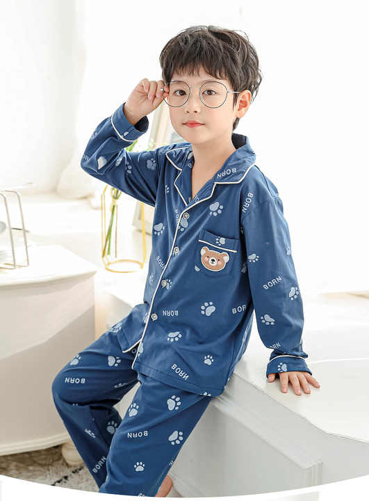 Children's Nightgown Boys Pajamas Wholesale Printed Shirt and Sleep Suit Sets Indonesia UK African Suits PJs for Kids 