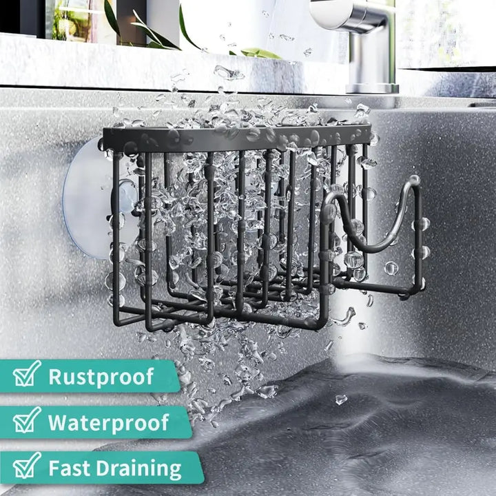 Multifunctional steel kitchen sink rack . رف حوض مطبخ متعدد الوظائف من الفولاذ