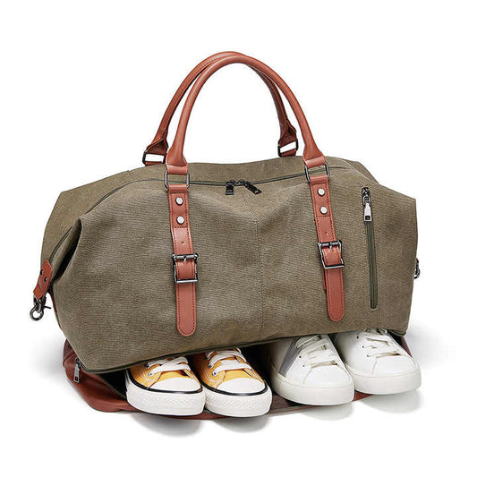 Tote Bags Canvas Travel Duffle حقائب سفر عصرية من الجلد