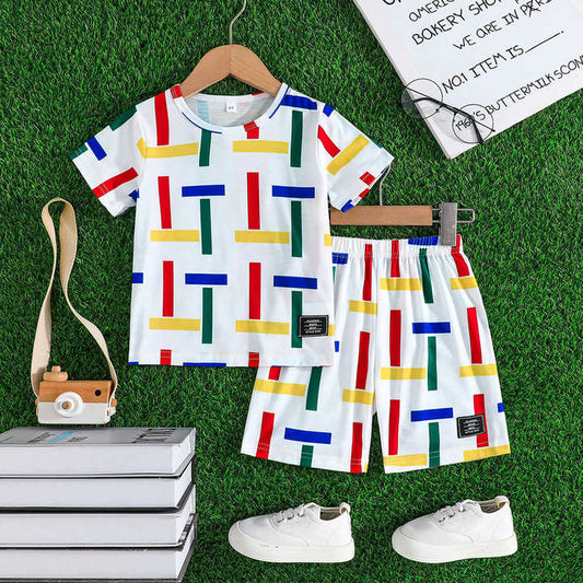 ملابس أطفال كاجوال صيفية بأكمام قصيرة . Summer Casual Children's Clothes Short Sleeve Letter