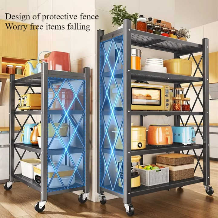 Foldable storage shelves, foldable storage rack, multi-layer organizing shelves, foldable shelves 