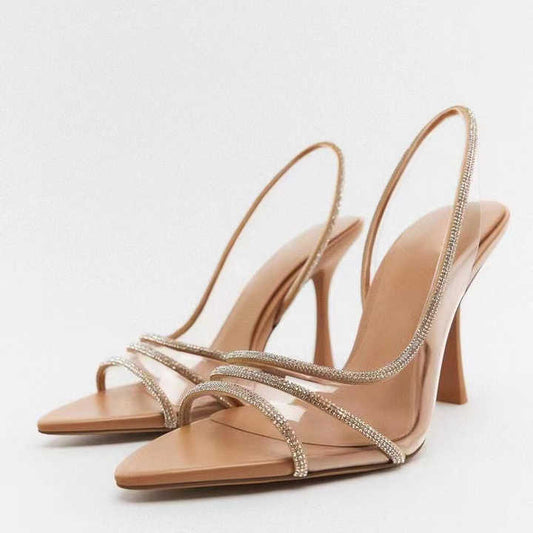 Shoes designed with shiny rhinestones 