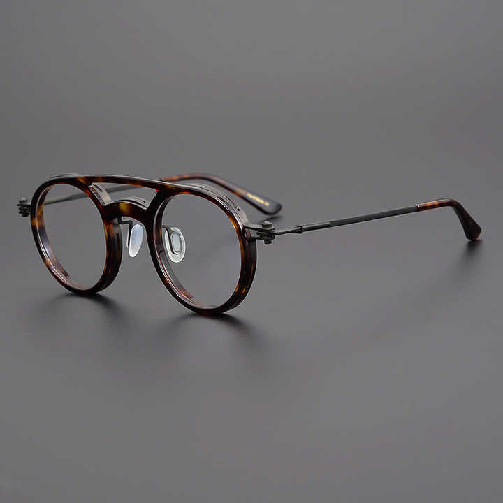 Factory spot products exquisite handmade paper metal frame glasses frame men and women retro round frame 