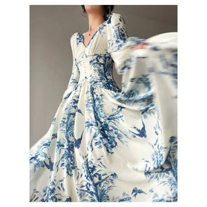 Women's Long Puff Sleeve Dress 