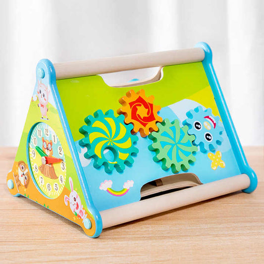 Multifunctional Wooden Educational Toolbox Three-in-One Toolbox Children's Educational Toys 