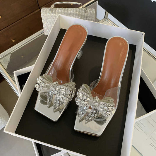 New women's heels with transparent heel 