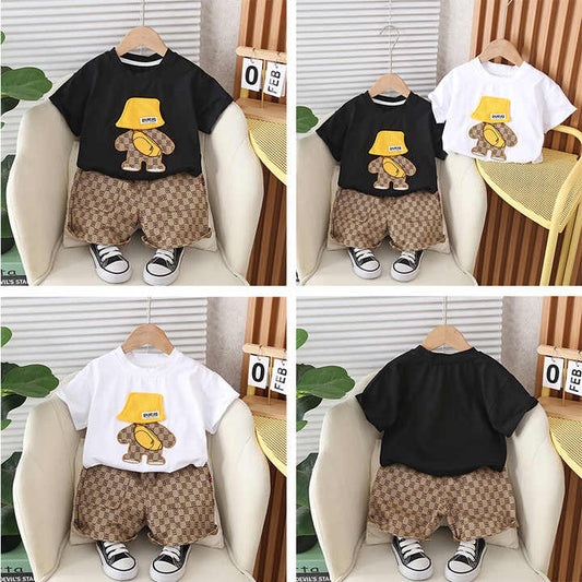 شورت اولاد ملابس اطفال للاولاد مع دب مطرز