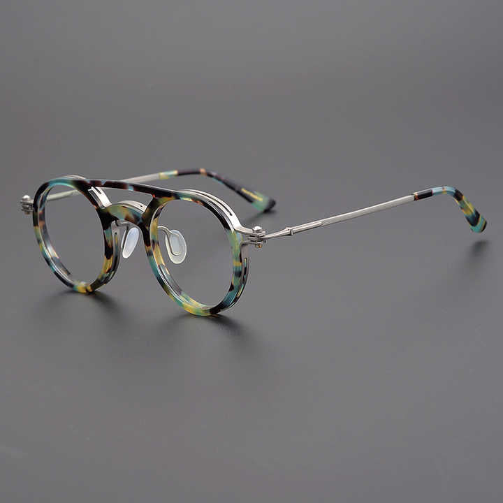 Factory spot products exquisite handmade paper metal frame glasses frame men and women retro round frame 