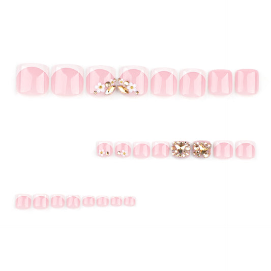 أظافر قدم اكريلك بزهرات