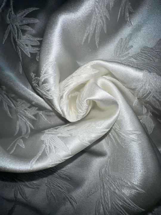 Custom White Silk Jacquard 