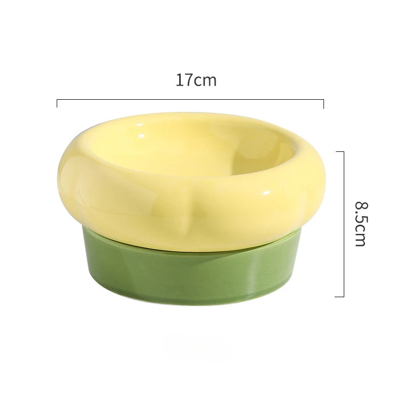 Cute double grain ceramic tray with anti-drip. Bowls and feeders. 