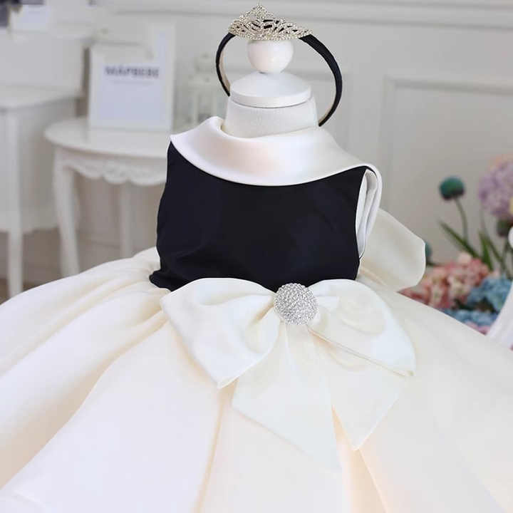 Dresses Birthday Party Gown- فستان سهرة للأطفال بدون أكمام مع فيونكات -