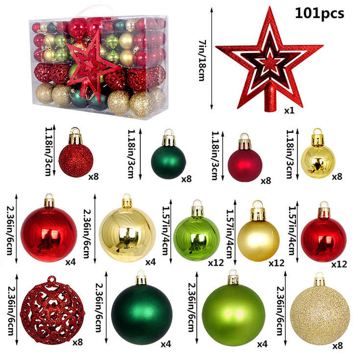 Shatterproof Plastic Christmas Balls 
