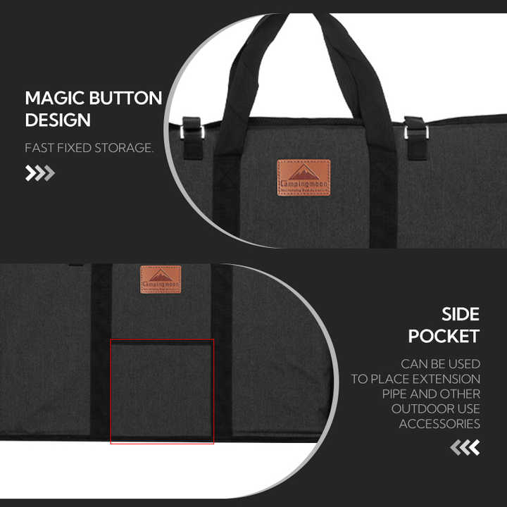 Camping Moon Black Canvas Camping Gear Carrier Bags, 