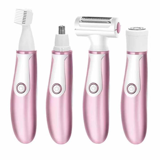 Face Shaver Bikini Pubic Groin Hair Trimmer Home- 4 in 1 Electric Epilator for Women Hair Removal 