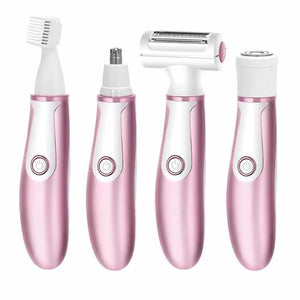 Face Shaver Bikini Pubic Groin Hair Trimmer Home- 4 in 1 Electric Epilator for Women Hair Removal 