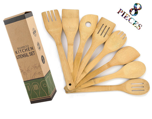 Bamboo Utensil Set Apartment Essentials-مجموعة أدوات مطبخ
