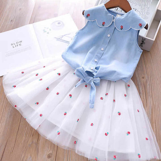 Hotsale Girls' Dress Sets Flower-مجموعة فساتين للبنات