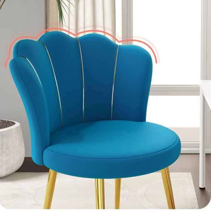 Fornowell Modern Upholstered Chair, Velvet Fabric Chair, Modern Kitchen Dining Chair with Medium Back with Gold Legs 