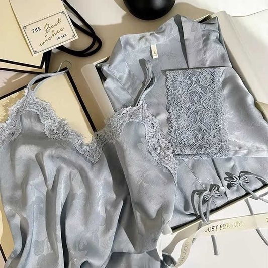Two-piece silk pajamas