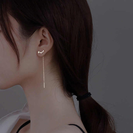 Children's accessories, new elegant silver earrings 