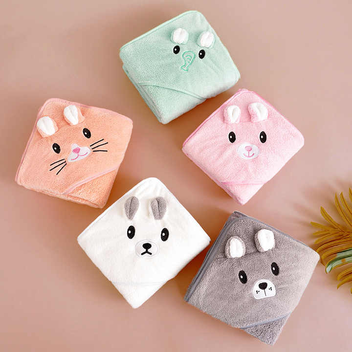 Baby Towel with Hooded Hooded Towel for Kids Girls Boys Sleeveless Coral Towel 