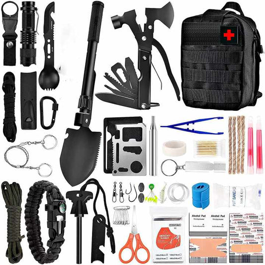 Complete set of emergency tools for disaster relief. 