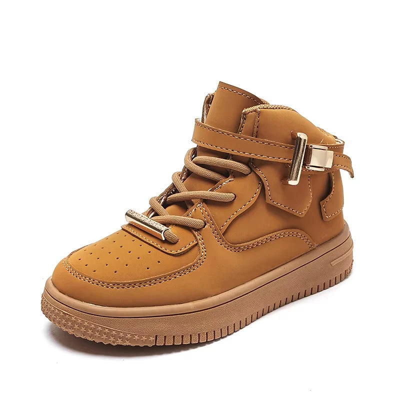 Genuine leather boots for boys and girls 