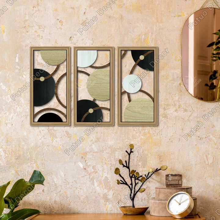 مجموعة ديكور حائط خشبي . Wooden wall decor set