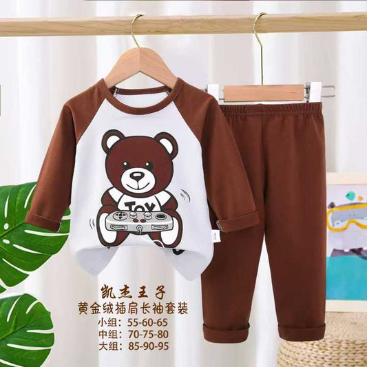 Wholesale Autumn Cartoon Cotton Baby Suit بدلة أطفال خريفية كرتونية قطنية للبيع بالجملة
