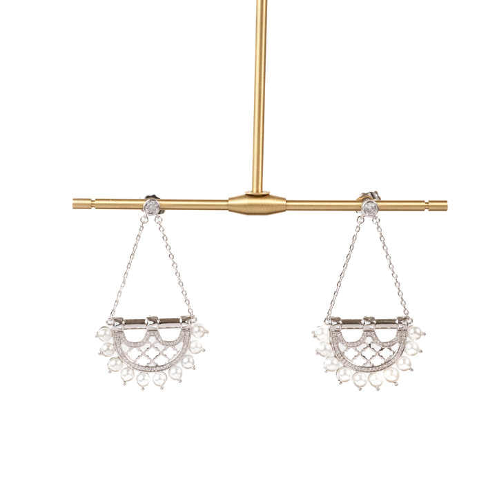 Attractive Style Islamic Jewelry Set Zircon Pearl Earrings and Necklace Fashion Jewelry Sets 