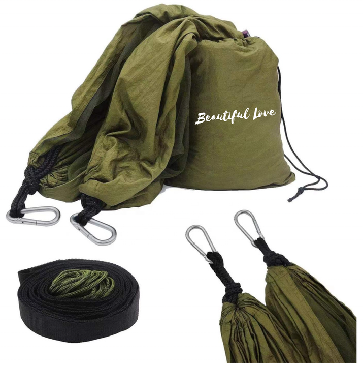 High Quality Nylon Camping Outdoor Hammock with Mosquito Net Lightweight Portable Double Parachute Hammocks Tent for Hiking أرجوحة تخييم خارجية عالية الجودة من النايلون مع ناموسية خفيفة الوزن محمولة بمظلة مزدوجة للمشي لمسافات طويلة