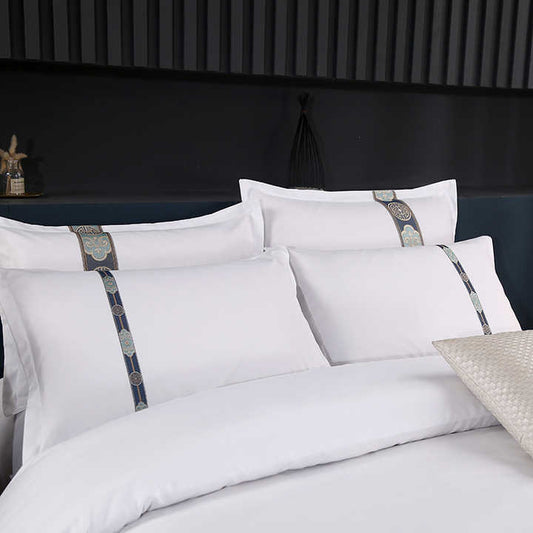 طقم غطاء لحاف عالي الجودة للفنادق من القطن . High Quality Hotel Cotton Custom Duvet Cover Set 60s