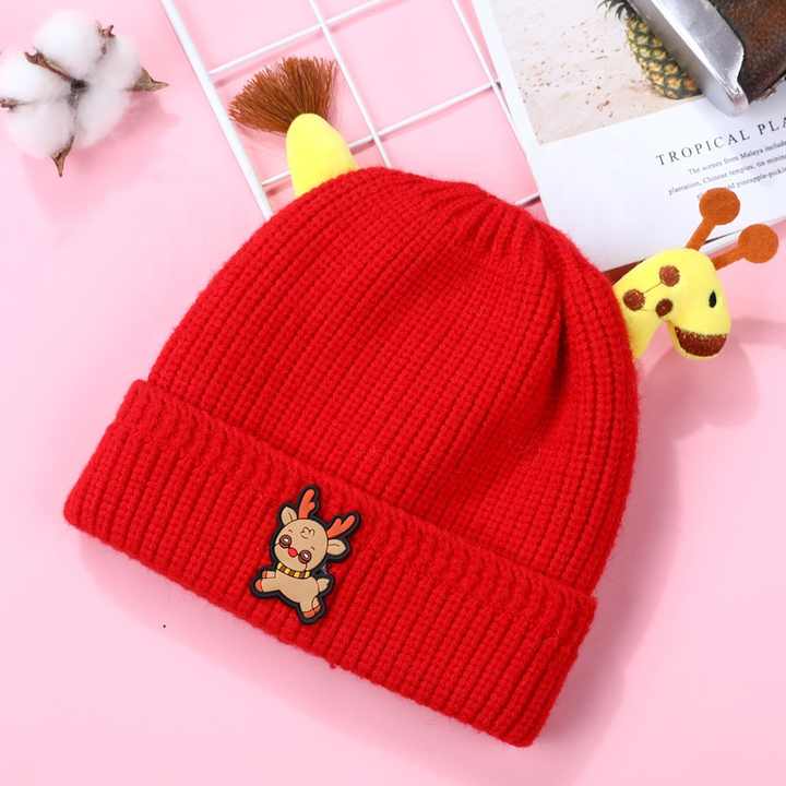 Colorful thick children's hats for winter 