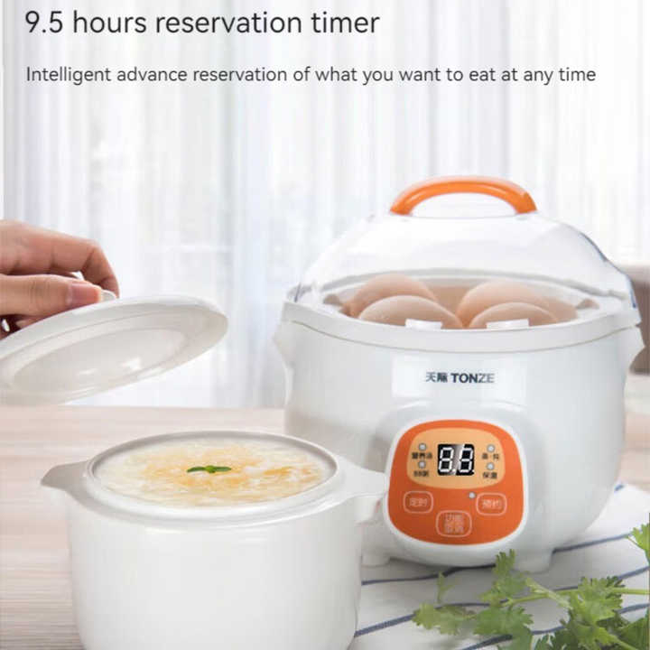 TONZE المحمولة بطيئة طباخ OEM الزبادي . TONZE Portable Slow Cooker OEM Yogurt Porridge Baby Food Maker 0.7L Mini Ceramic Pot Travel Electric Cooker