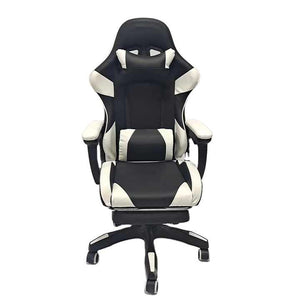 Pro High Back Swivel Chair with Built-in Neck Pillow Black and White for Home Office 