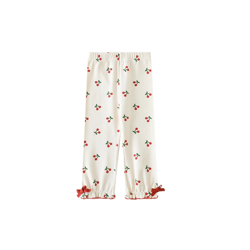 Autumn and Spring Baby Girls Cotton Order Fruit Print Ruffle Pajama Sets Home Clothes Kids Sleepwear 