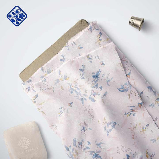 Print Dress Fabric قماش فستان مطبوع عليه زهور من القطن العضوي