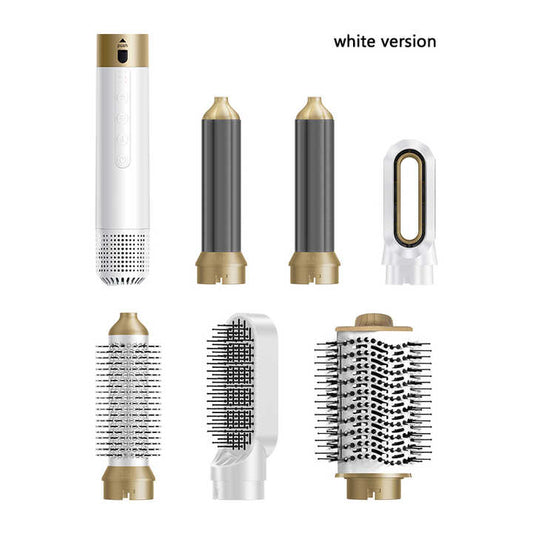 جهاز فرد شعر منزلي متعدد الوظائف بمشط هواء ساخن جهاز فرد هواء تلقائي لتجعيد الشعر 6 في 1 طقم مجفف