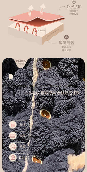 New Men's Pajamas Autumn and Winter Home Set. 