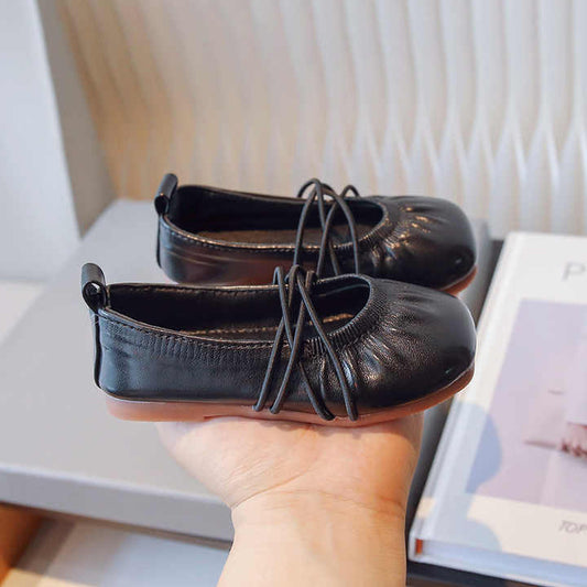 Girls' leather flat shoes