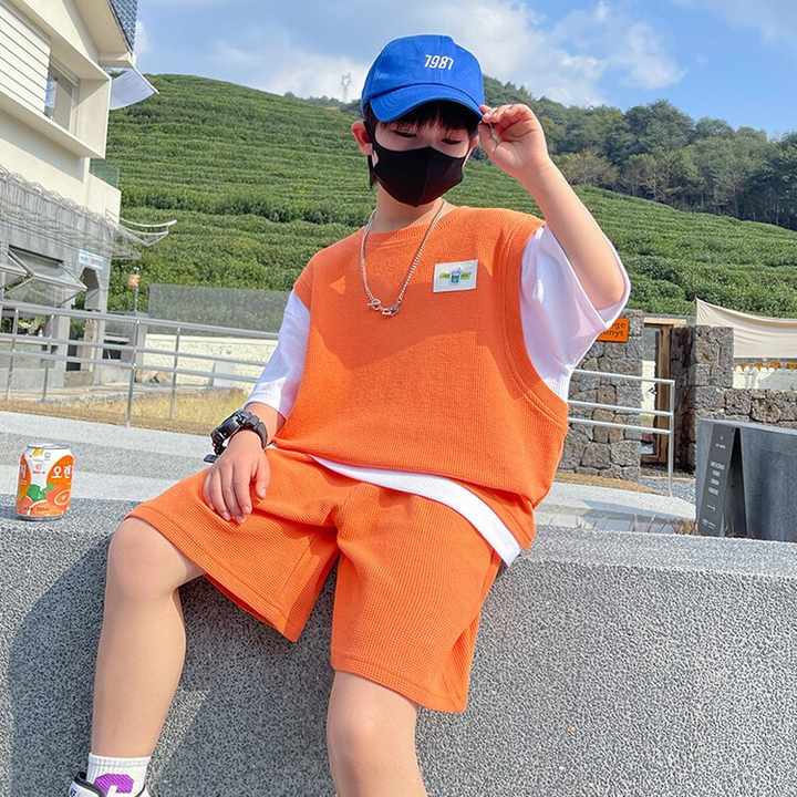 Boys' Shorts and T-Shirt Set, Summer Loose Plus Size 