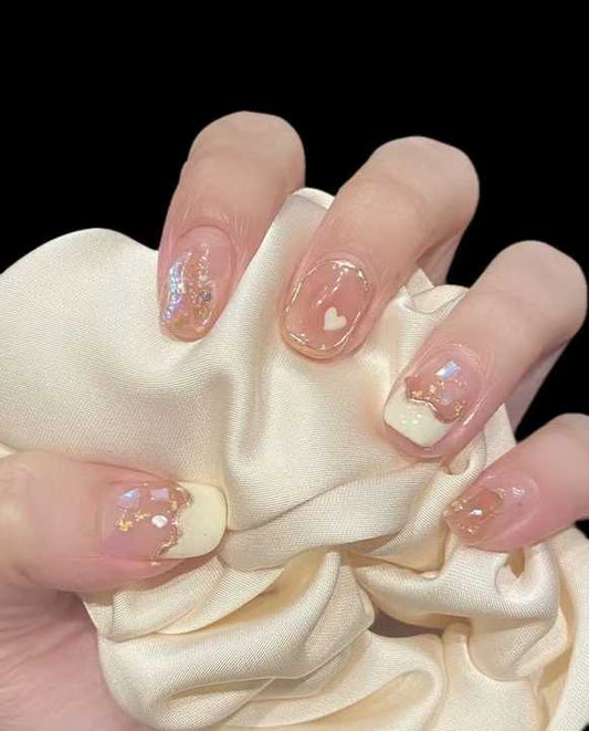 Charming Pink Short Square Artificial Nails 