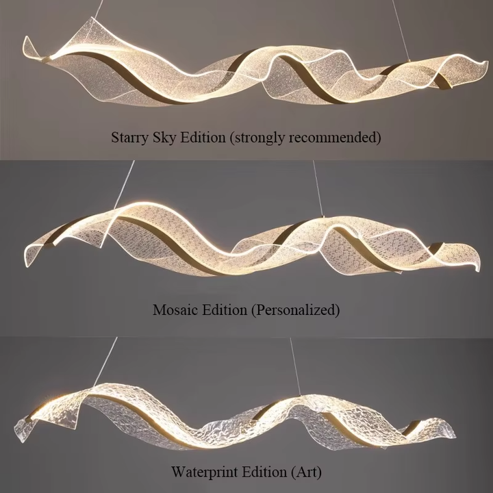 Creative strip light chandeliers, modern dining 