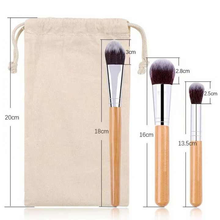Make-up Powder Blusher Brushesمجموعة فرش مكياج صغيرة من الخيزران