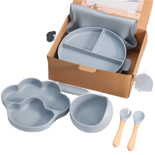 Silicone Baby Feeding Set for Newborns - New Bear Feeding Set 8 - Free Gift 