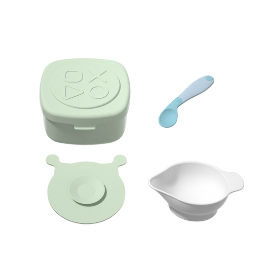 2pcs Infant Snack Food Storage Spoon Base Bowl Lid BPA Free Custom Eco-Friendly Baby Feeding Bowl Set 