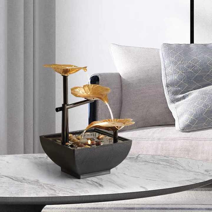 Home Decor Office Decoration Wrought Iron Water Fountain Decoration Indoor Desktop Mini Feng Shui Fountain 