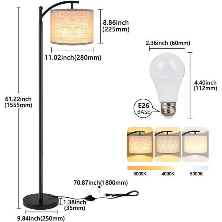 Three-level standing lamp 