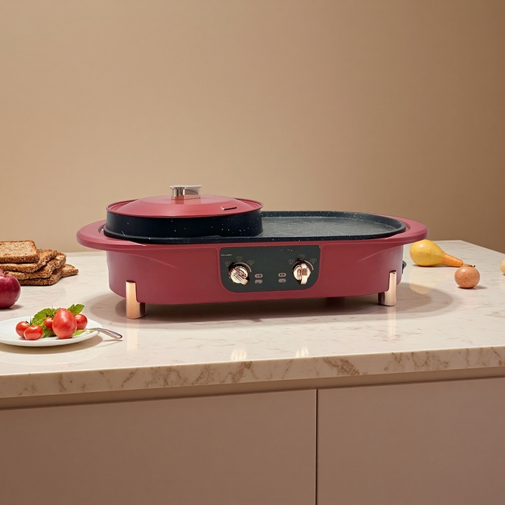 Indoor electric grill and frying pans 